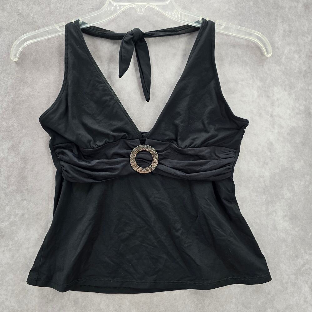 La Blanca Black Halter Tie Swimwear Tankini Tank Top Medium M 8